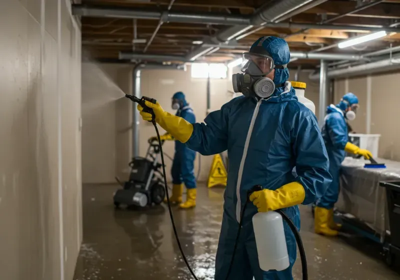 Basement Sanitization and Antimicrobial Treatment process in Allen Parish, LA