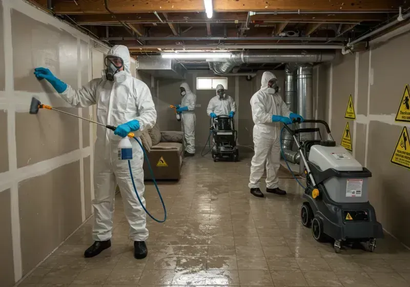 Basement Moisture Removal and Structural Drying process in Allen Parish, LA